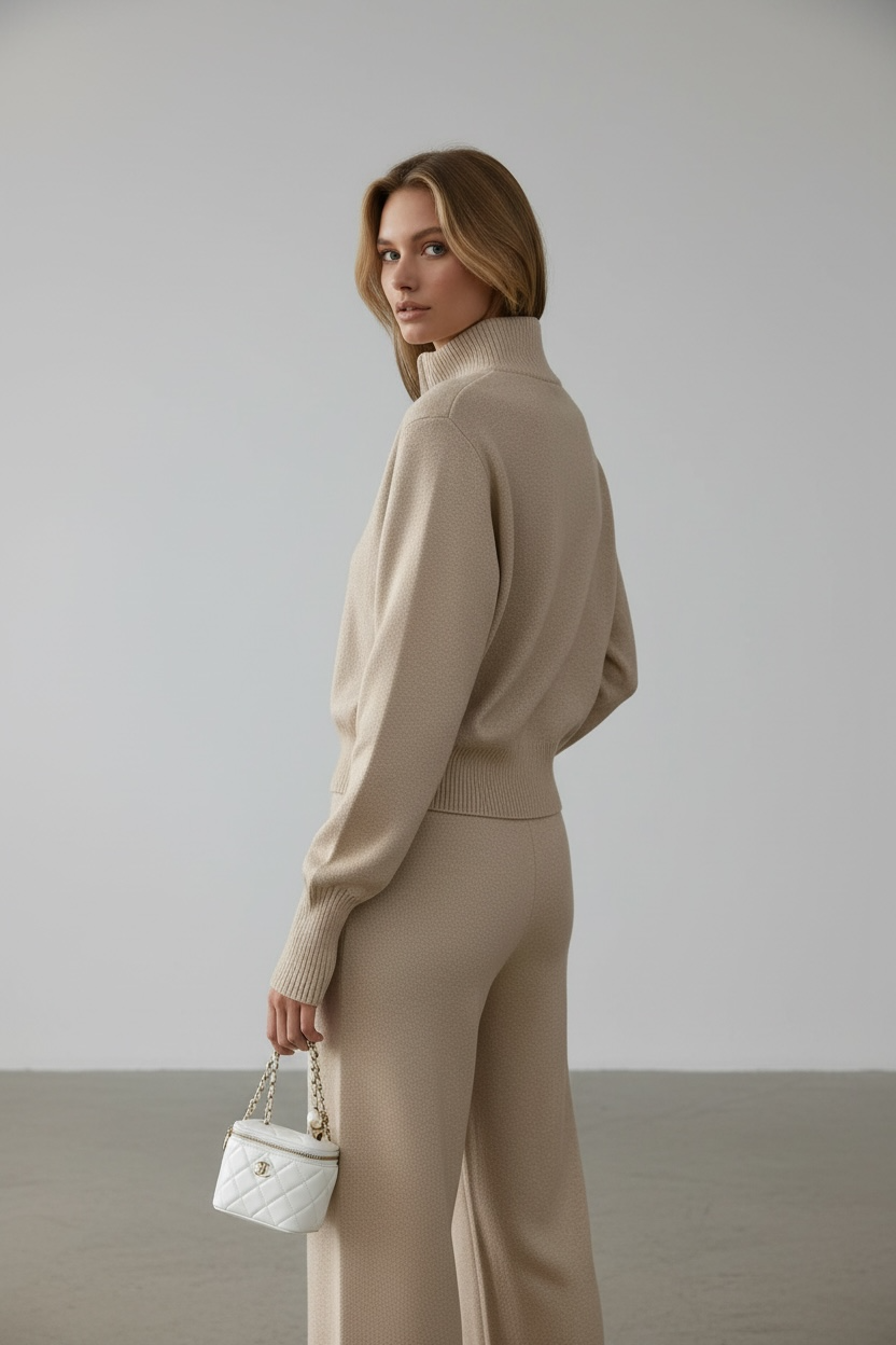 Beige Luxe Knit Suit