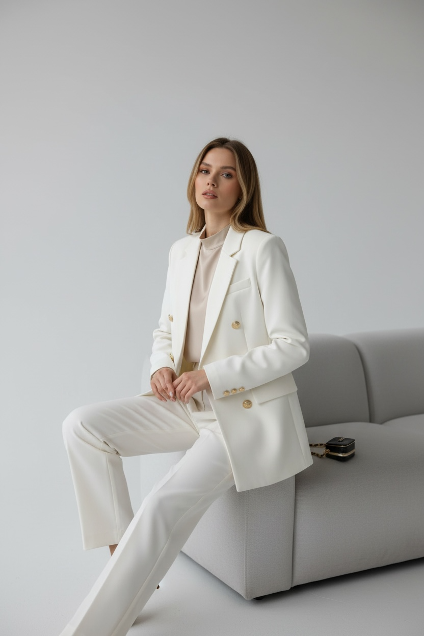 Golden Button Elegance Suit