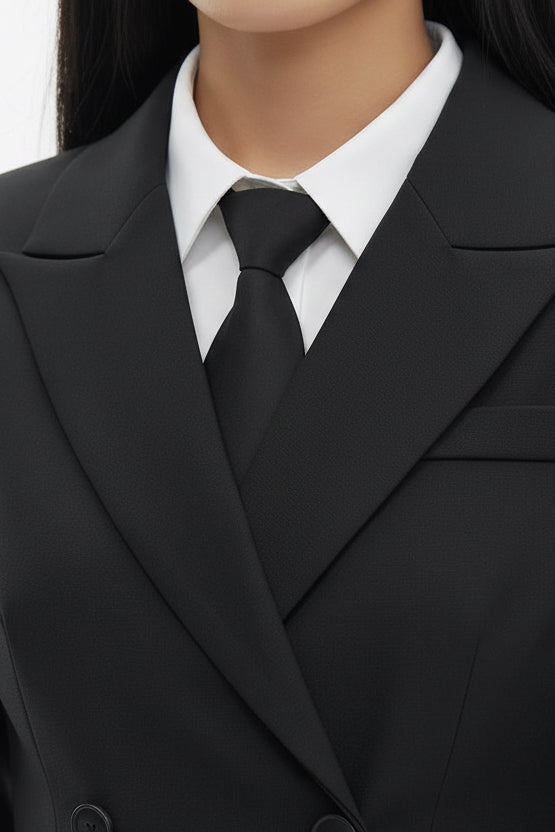 Women’s Double Breasted Tailored Blazer – Structured Fit Formal Jacket