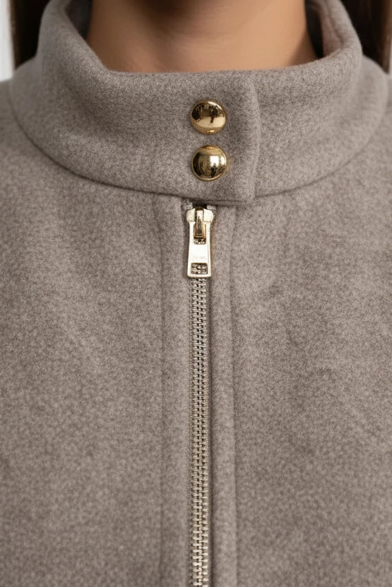 Elegant Wool Blend Utility Set with Gold Button Details